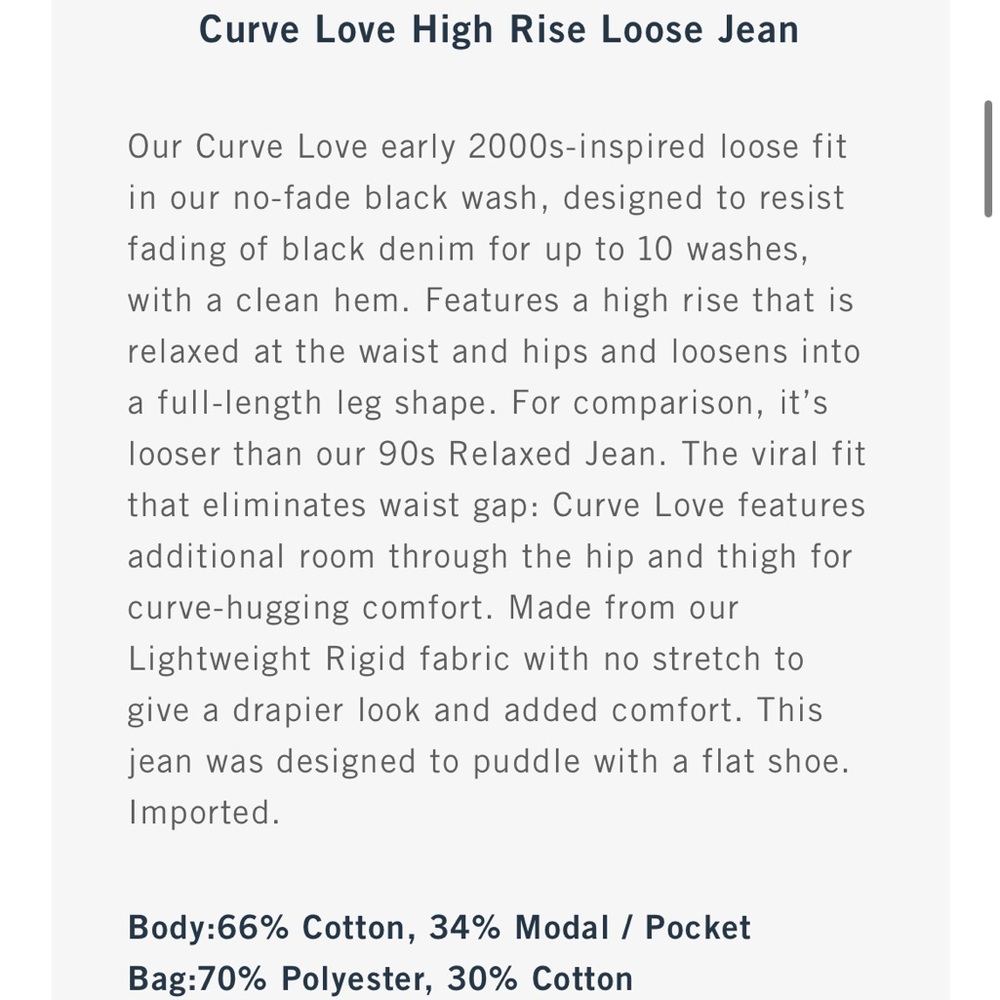 Abercrombie & Fitch Curve Love High Rise Loose Jean - Picture 6 of 8